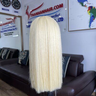 Closure Wig Bone Straight Blonde Color ẢNH 2