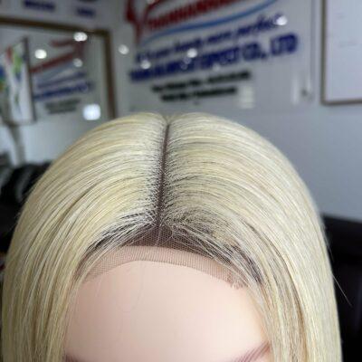 Closure Wig Bone Straight Blonde Color ẢNH 1