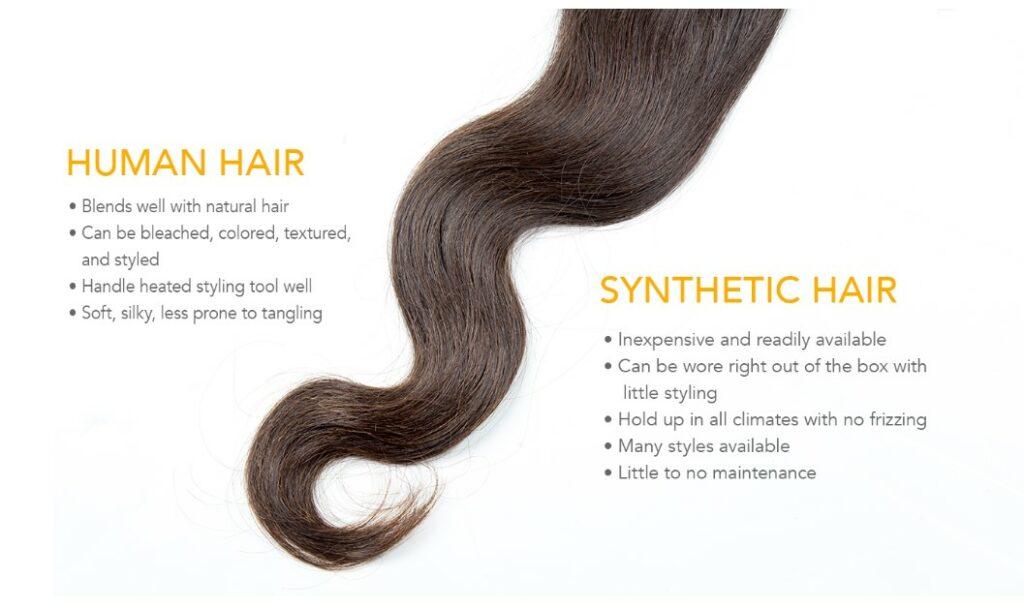 human and synthetic hair extensions